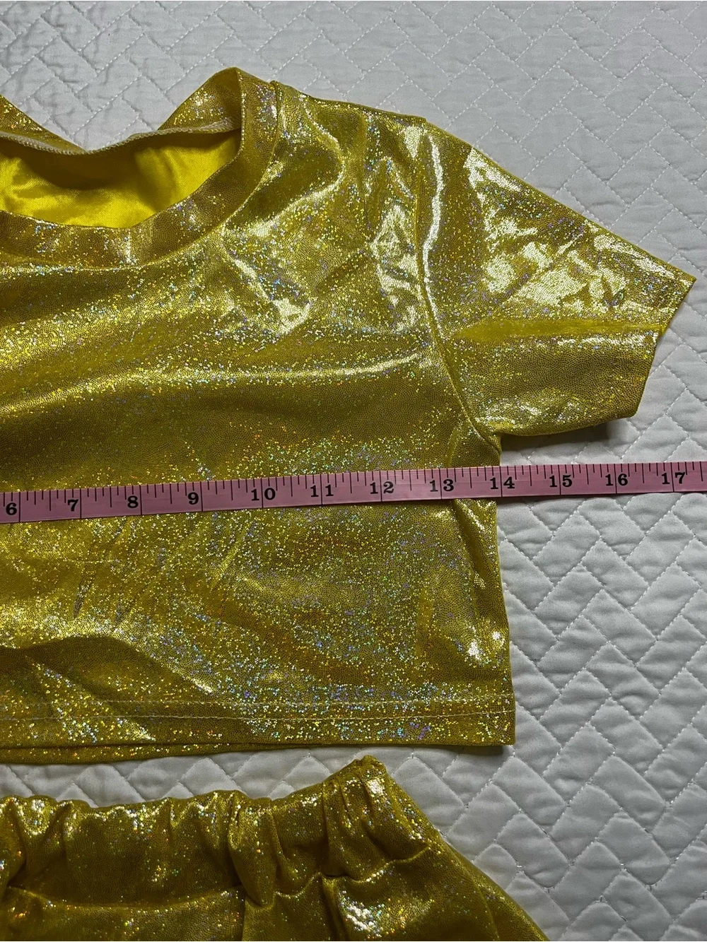 Kids Shimmer Yellow Gold Two-Piece Costume Set